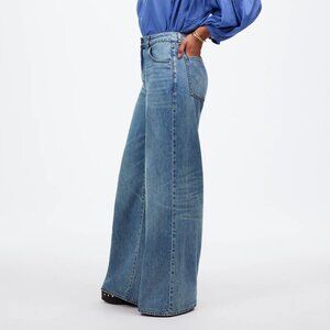 Madewell Curvy Super Wide Leg Jeans Billings Wash Sz 25